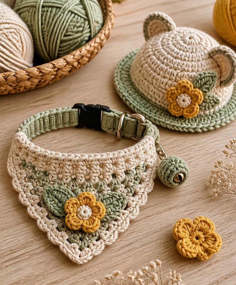 Accessori artigianali all'uncinetto per animali